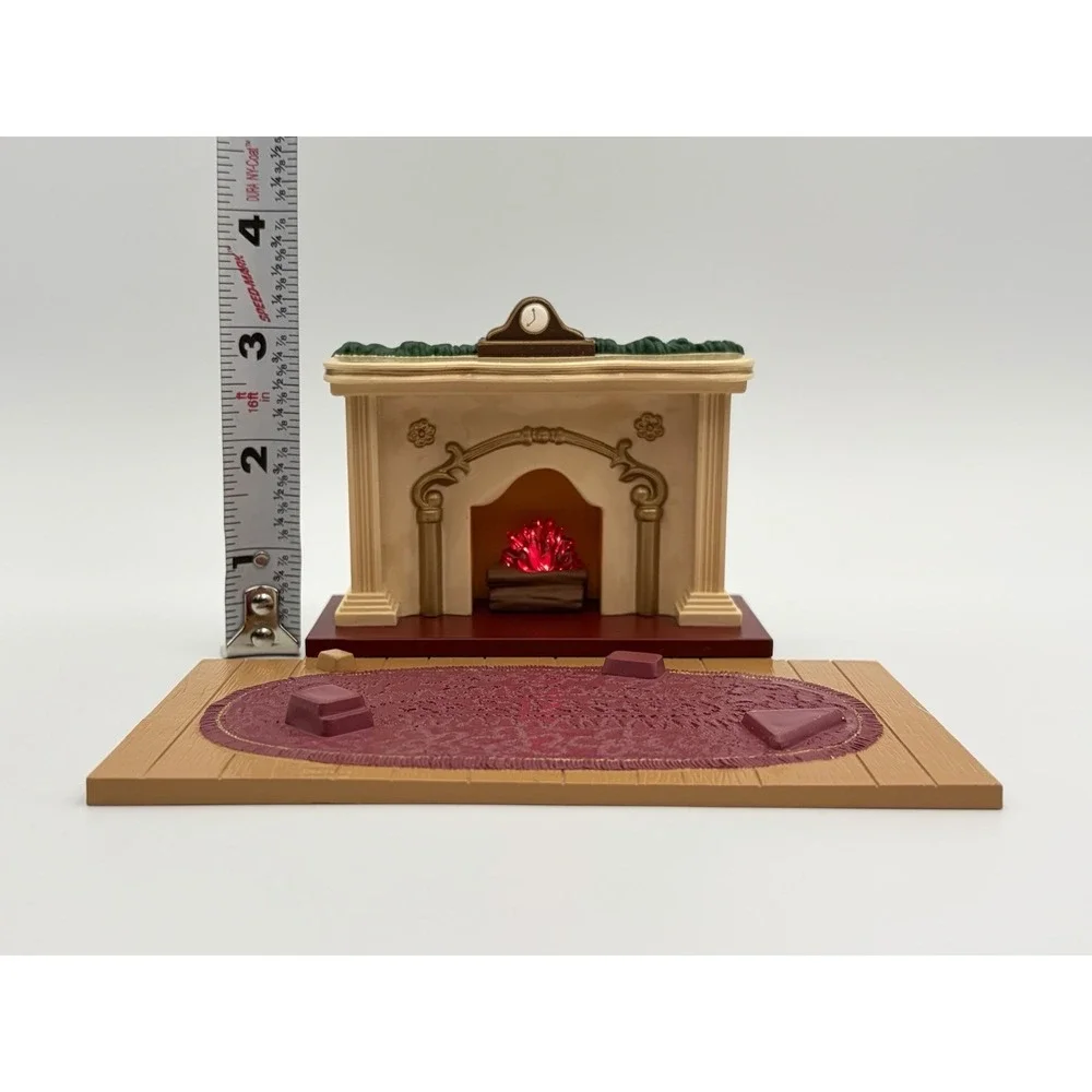 Hallmark 1993 The Bearingers Light Up Fireplace Tabletop Ornament Display VTG